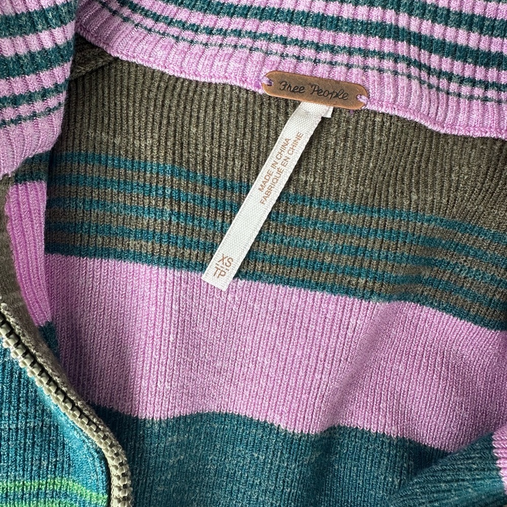 Free people Striped Pink and Green Women's Sweater - Picture 3 of 6